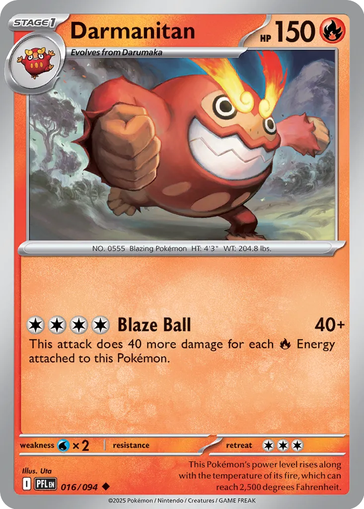 Darmanitan 016/094 (ME02: Phantasmal Flames)  - Reverse Holofoil