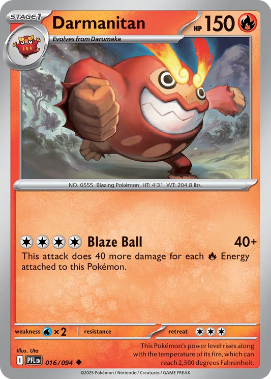 Darmanitan 016/094 (ME02: Phantasmal Flames)  - Reverse Holofoil