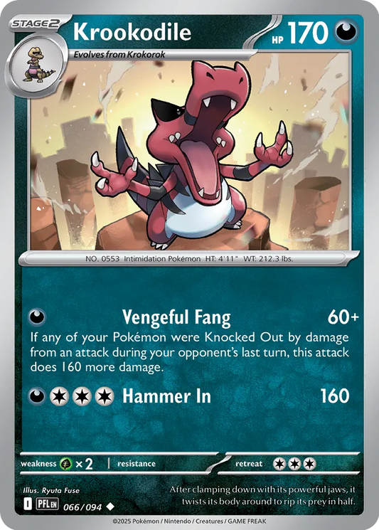 Krookodile 066/094 (ME02: Phantasmal Flames)  - Reverse Holofoil