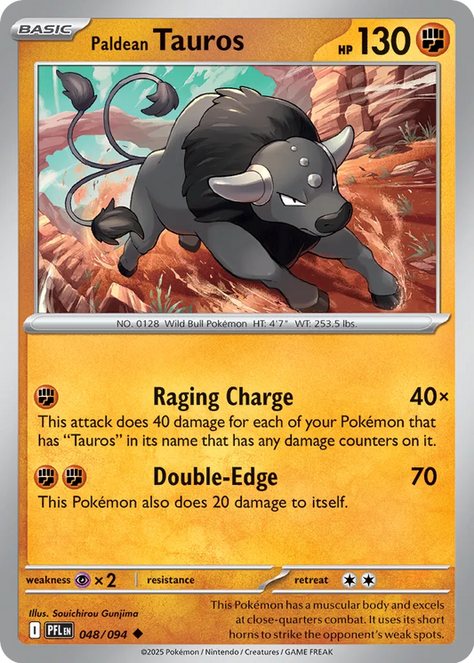 Paldean Tauros 048/094 (ME02: Phantasmal Flames)  - Reverse Holofoil