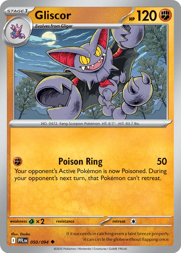 Gliscor 050/094 (ME02: Phantasmal Flames)  - Reverse Holofoil
