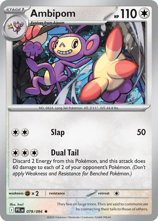 Ambipom 079/094 (ME02: Phantasmal Flames)  - Reverse Holofoil