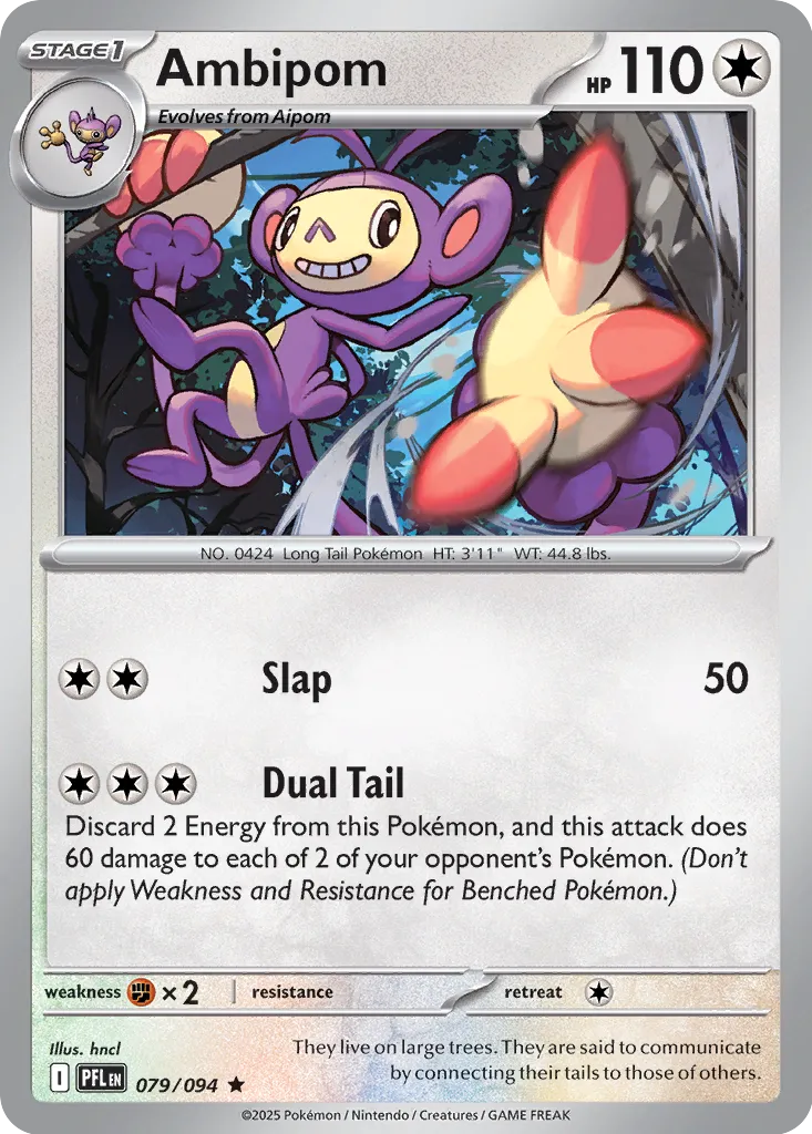 Ambipom 079/094 (ME02: Phantasmal Flames)  - Reverse Holofoil