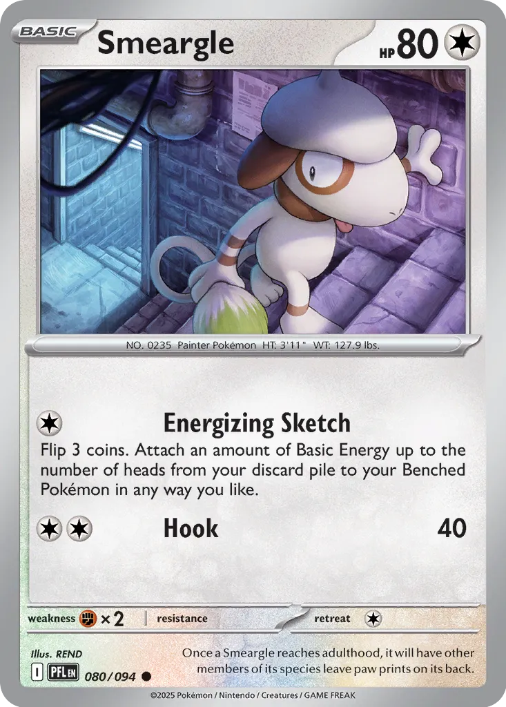 Smeargle 080/094 (ME02: Phantasmal Flames)  - Reverse Holofoil