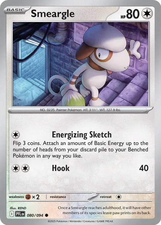 Smeargle 080/094 (ME02: Phantasmal Flames)  - Reverse Holofoil