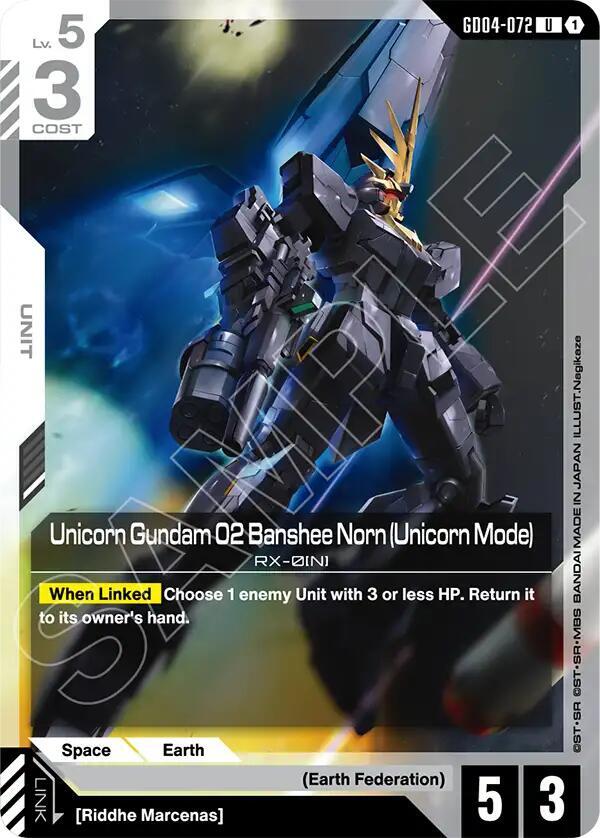 Unicorn Gundam 02 Banshee Norn Unicorn Mode GD04-072 (Phantom Aria) 