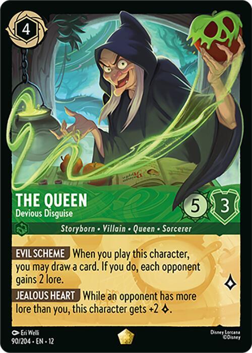The Queen, Devious Disguise 90/204 (Wilds Unknown)  - Cold Foil