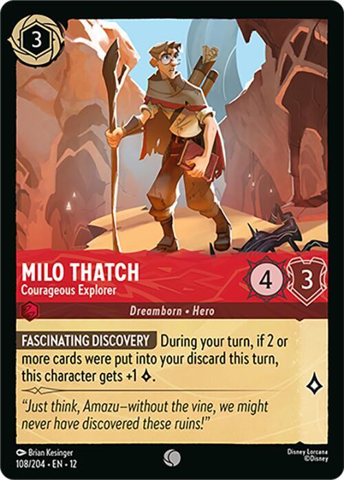 Milo Thatch Courageous Explorer 108/204 (Wilds Unknown)  - Cold Foil
