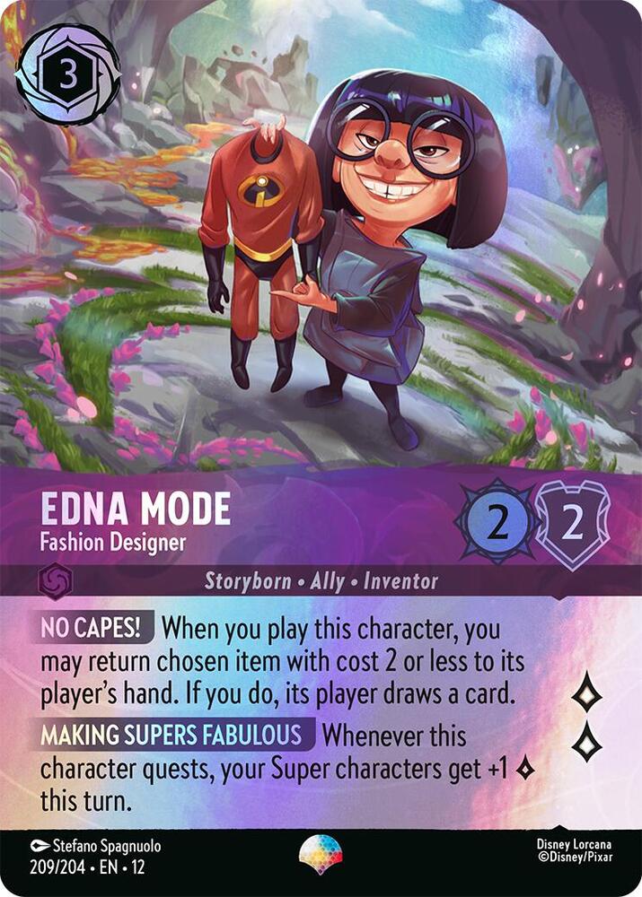 Edna Mode, Fashion Designer 209/204 (Wilds Unknown)  - Rainbow Holofoil