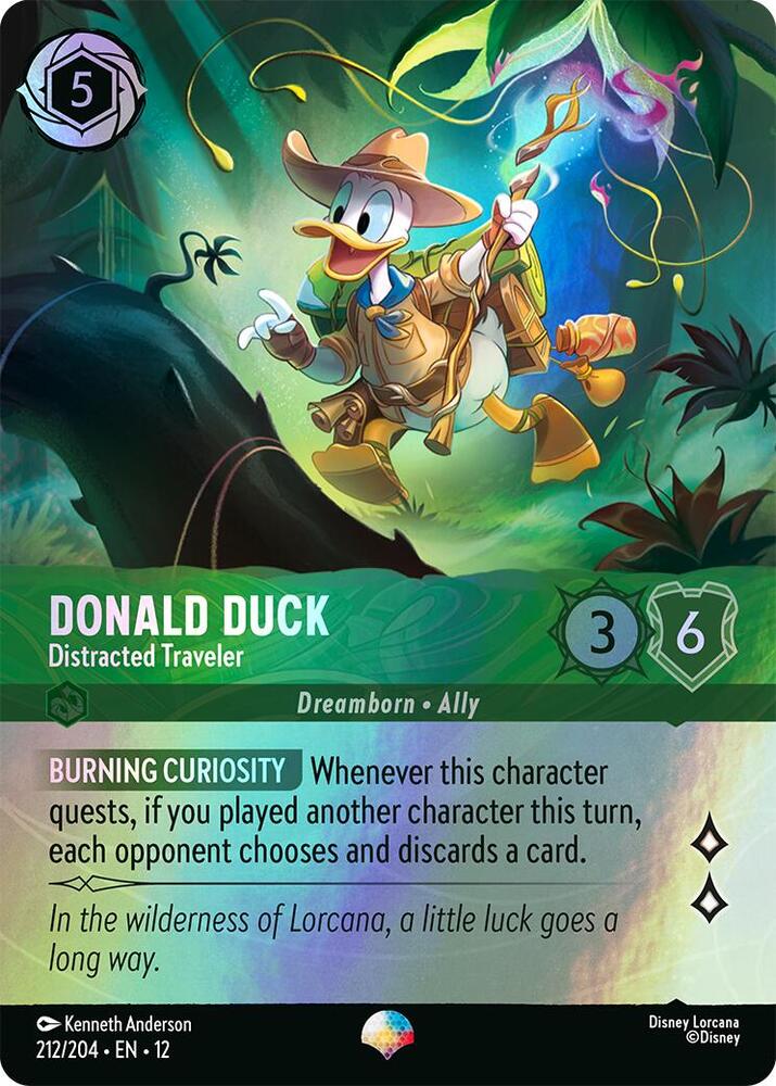 Donald Duck, Distracted Traveler 212/204 (Wilds Unknown)  - Rainbow Holofoil