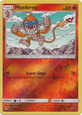 Monferno 22/156 (SM - Ultra Prism)  - Reverse Holofoil