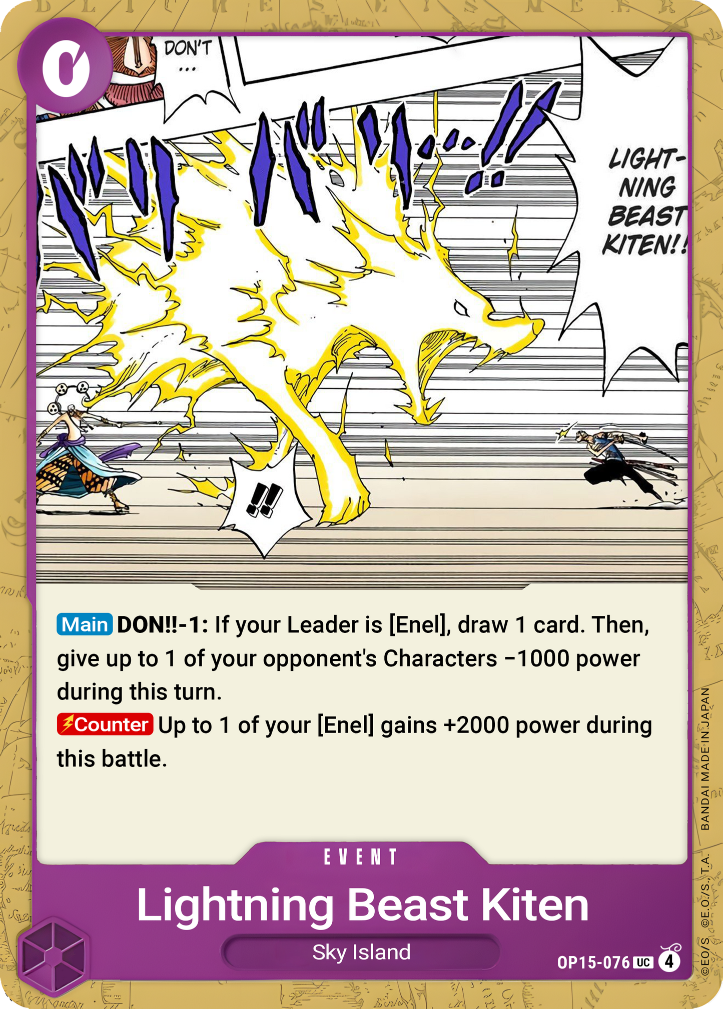Lightning Beast Kiten OP15-076 (Adventure on Kami's Island) 