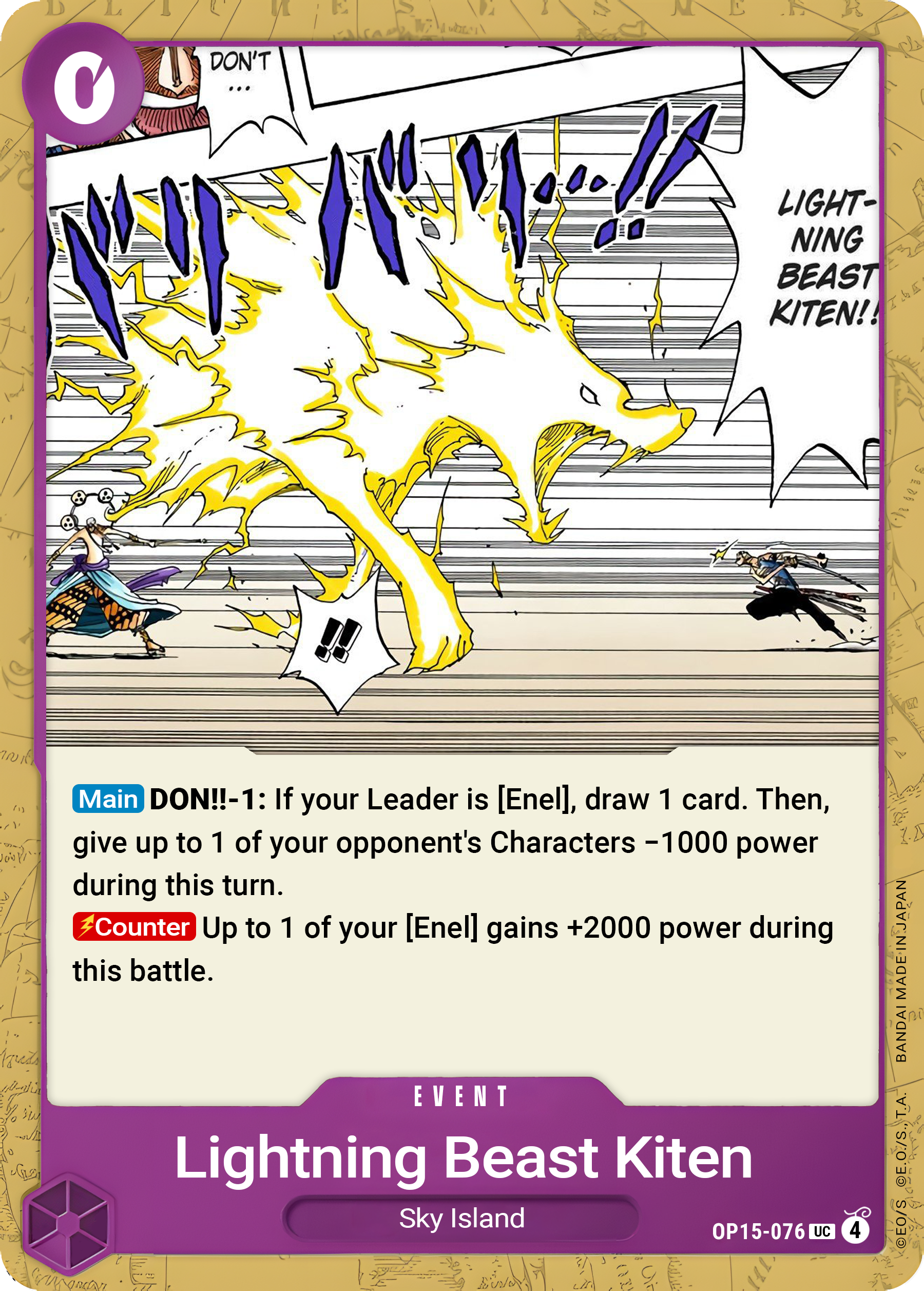 Lightning Beast Kiten OP15-076 (Adventure on Kami's Island) 