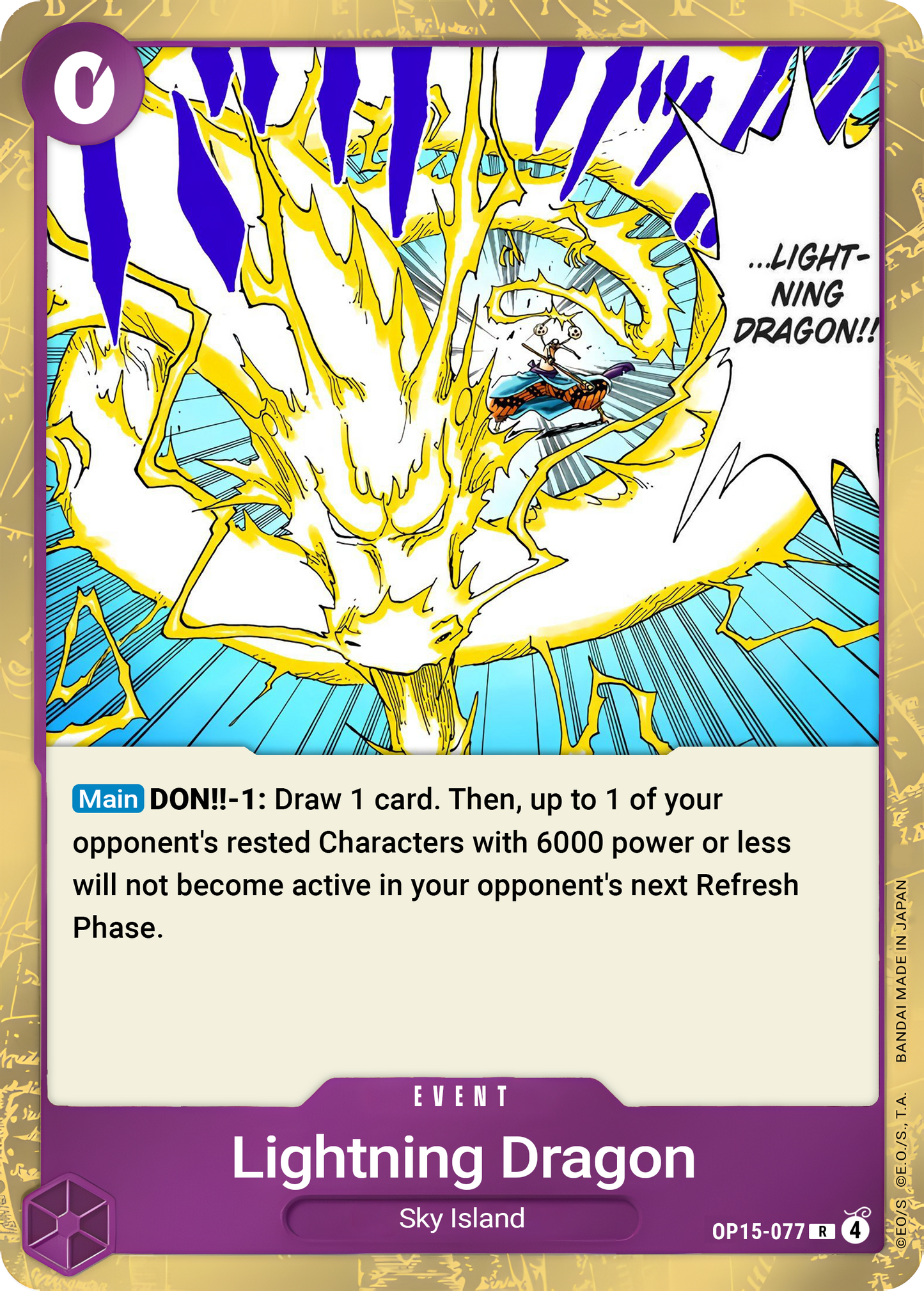 Lightning Dragon OP15-077 (Adventure on Kami's Island)  - Foil