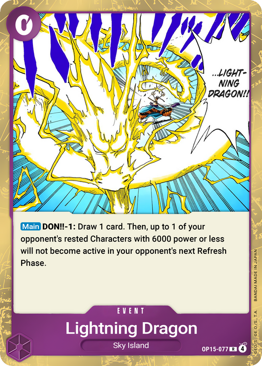 Lightning Dragon OP15-077 (Adventure on Kami's Island)  - Foil
