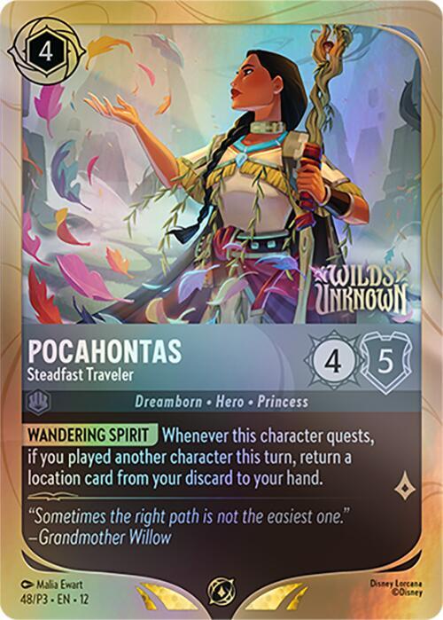 Pocahontas, Steadfast Traveler 48 (Disney Lorcana Promo Cards)  - Rainbow Holofoil