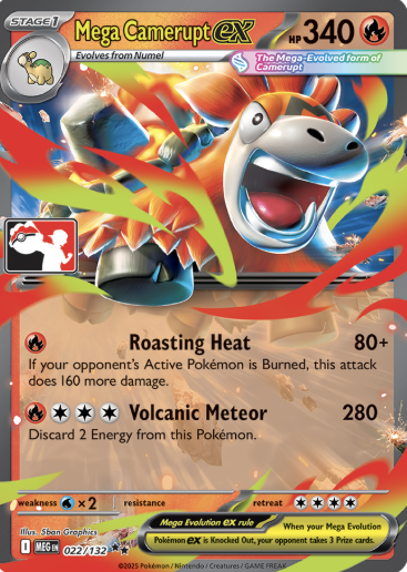 Mega Camerupt ex Series 8 022/132 (Prize Pack Series Cards)  - Holofoil