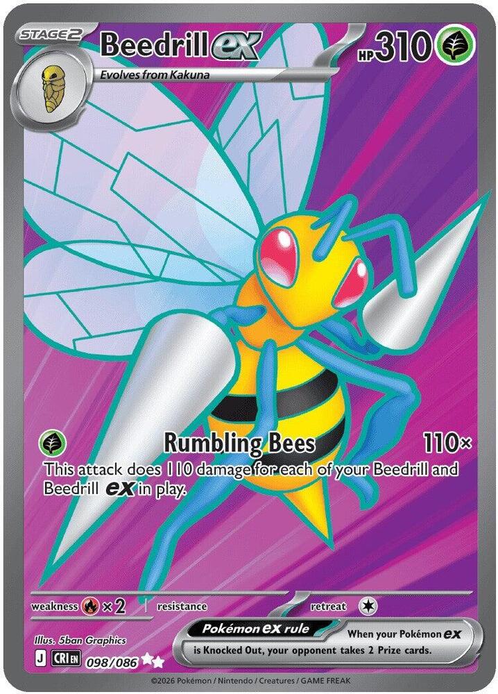 Beedrill ex 098 086 098/086 (ME04: Chaos Rising)  - Holofoil