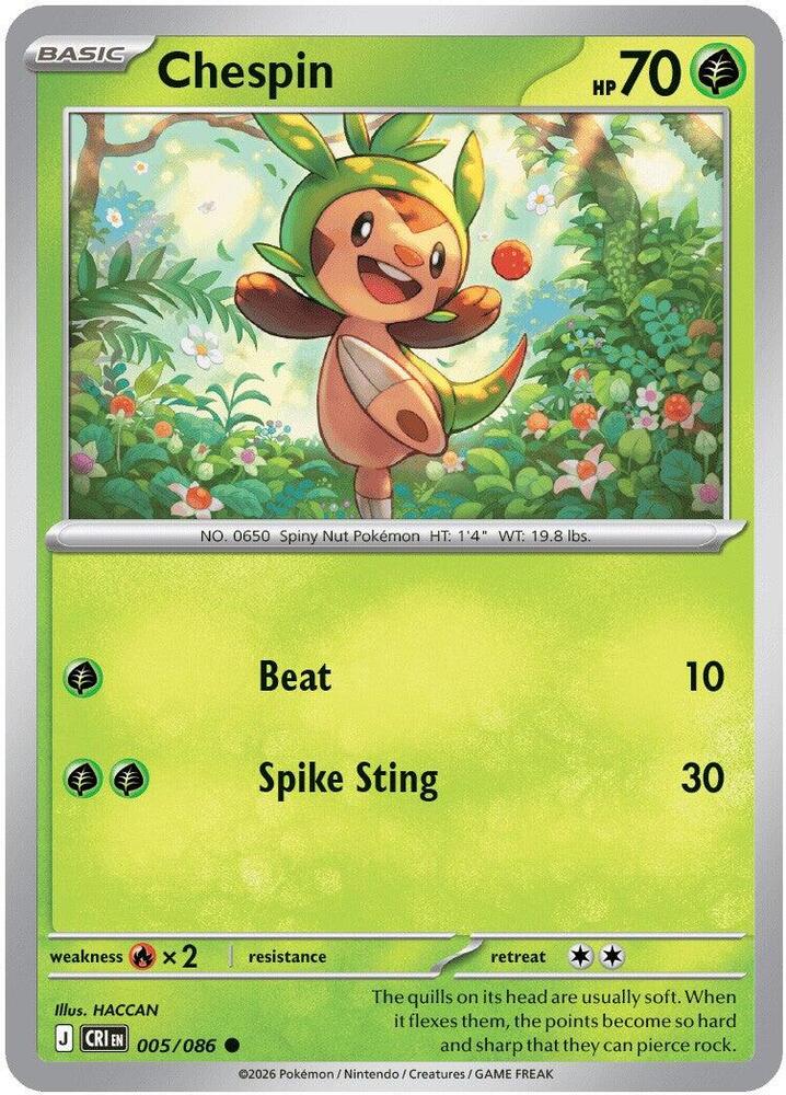 Chespin 005 086 005/086 (ME04: Chaos Rising) 