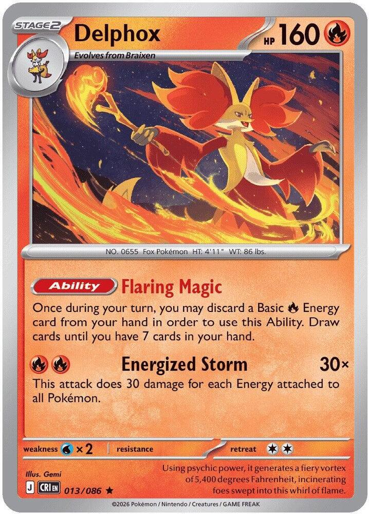 Delphox 013/086 (ME04: Chaos Rising)  - Holofoil