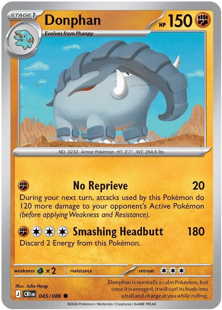 Donphan 045/086 (ME04: Chaos Rising)  - Reverse Holofoil