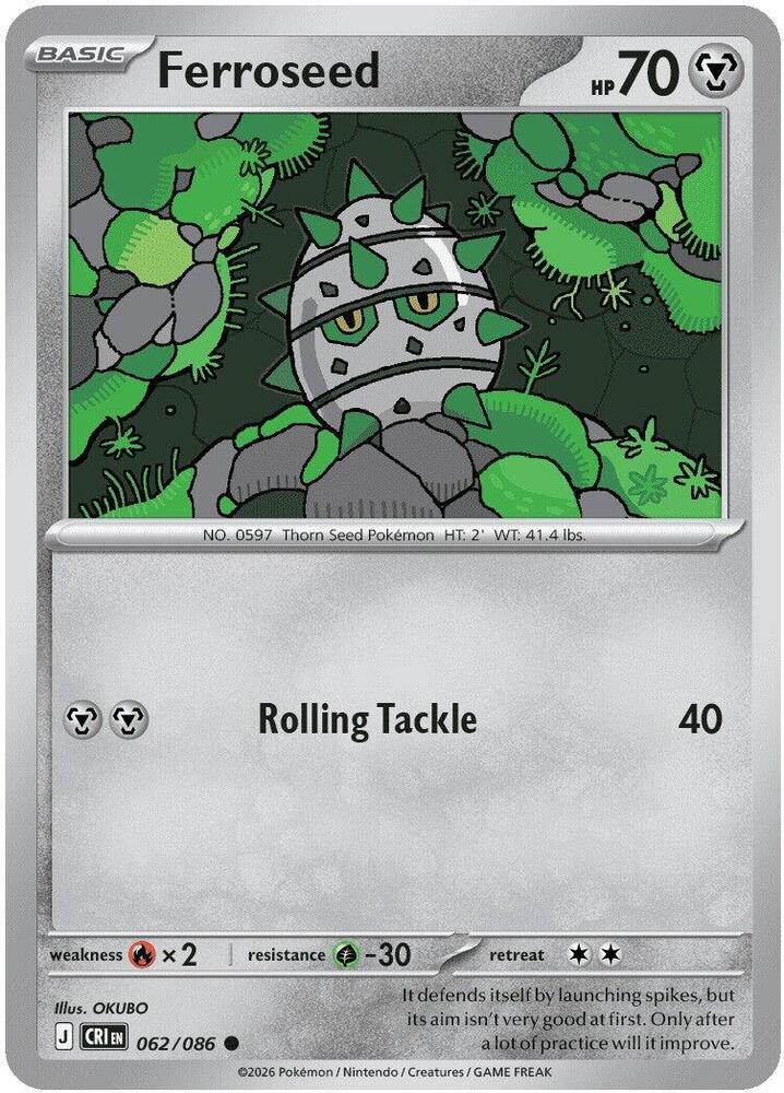 Ferroseed 062/086 (ME04: Chaos Rising) 