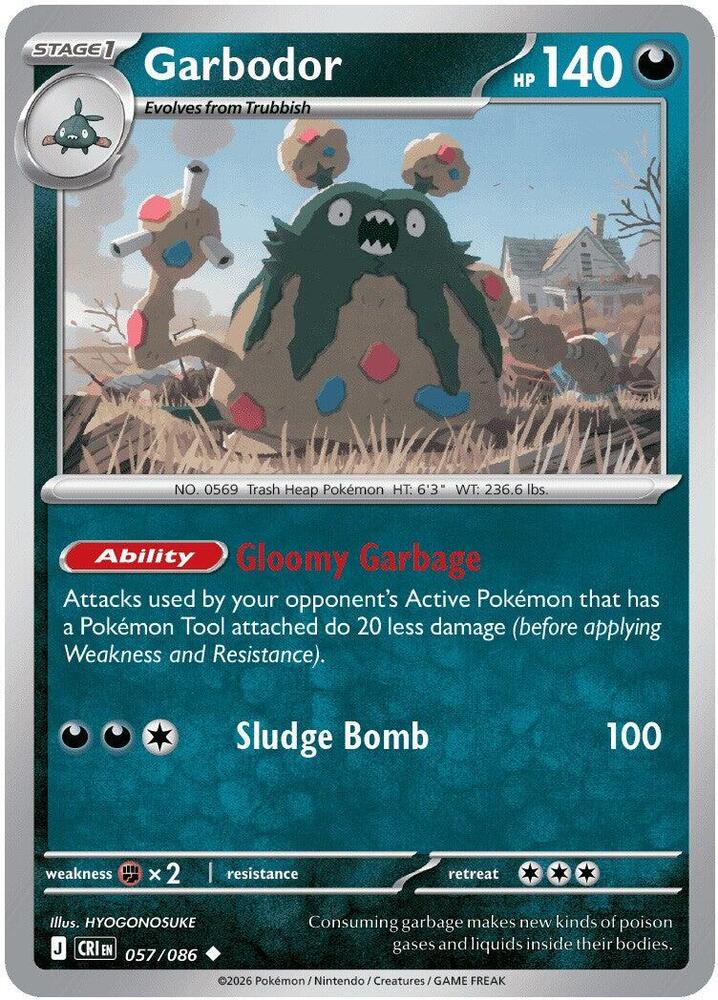 Garbodor 057/086 (ME04: Chaos Rising)  - Reverse Holofoil