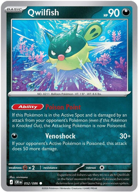 Qwilfish 052/086 (ME04: Chaos Rising)  - Reverse Holofoil