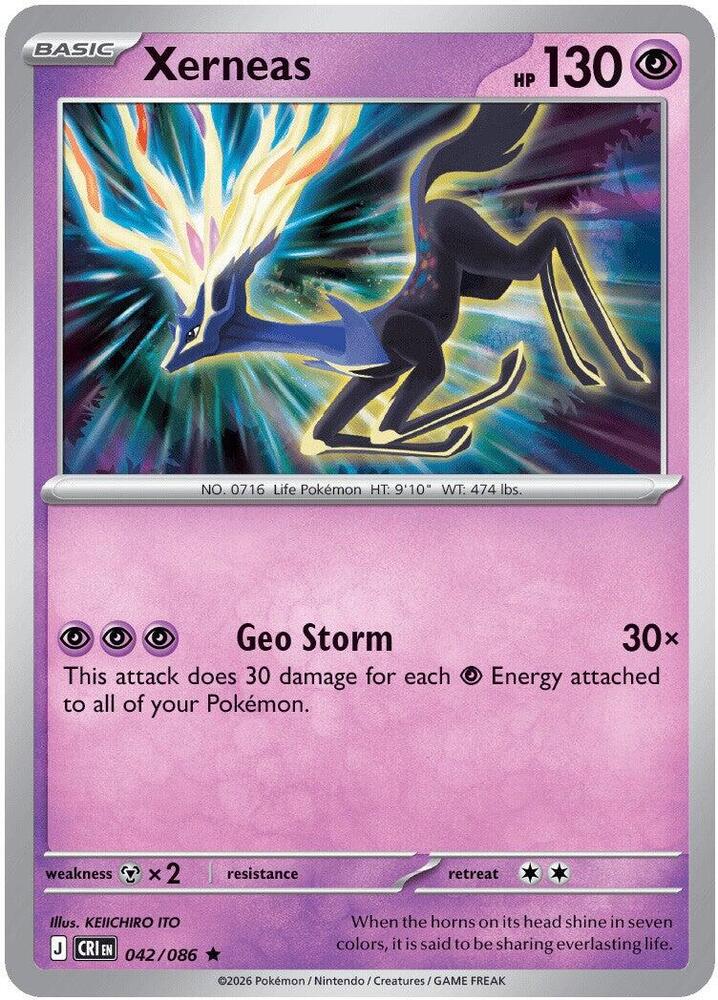 Xerneas 042/086 (ME04: Chaos Rising)  - Reverse Holo