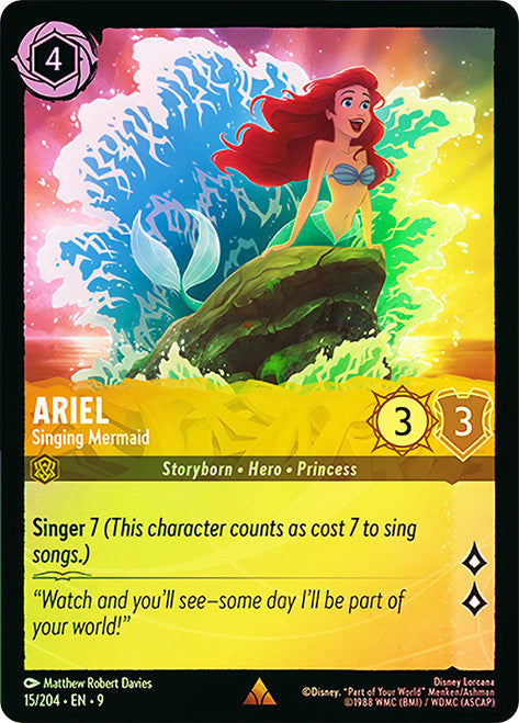 Ariel, Singing Mermaid 15/204 (Fabled)  - Rainbow Foil