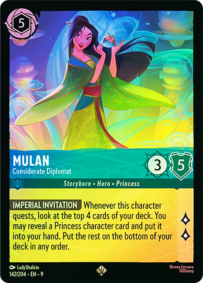 Mulan, Considerate Diplomat 142/204 (Fabled)  - Rainbow Foil