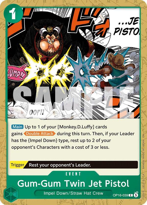 Gum Gum Twin Jet Pistol OP16-039 (The Time of Battle) 