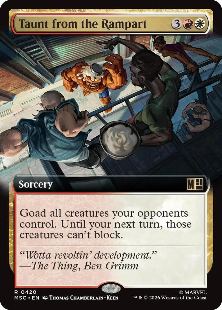 Taunt from the Rampart Extended Art 420 (Commander: Marvel Super Heroes) 