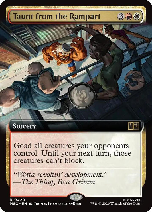 Taunt from the Rampart Extended Art 420 (Commander: Marvel Super Heroes) 