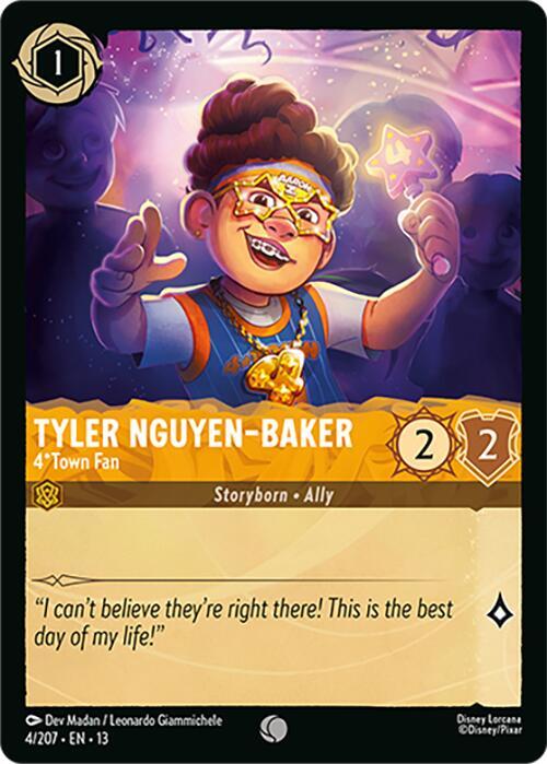 Tyler Nguye- Baker, 4*Town Fan 4/204 (Attack of the Vine!)  - Cold Foil