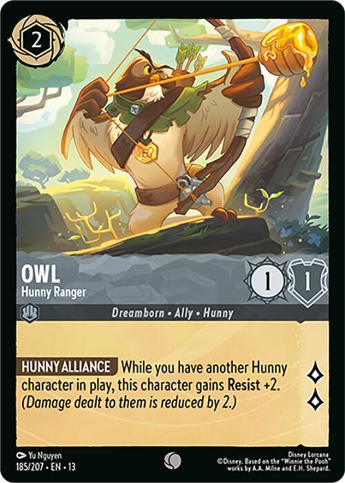Owl, Hunny Ranger 185/204 (Attack of the Vine!)  - Cold Foil