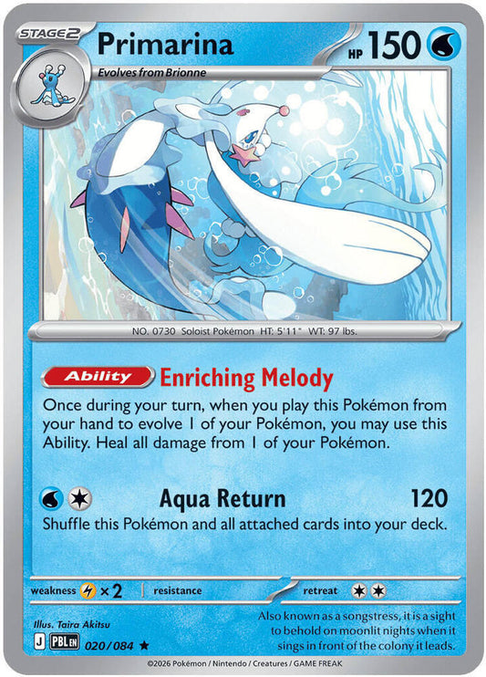 Primarina 020/084 (ME05: Pitch Black)  - Holofoil