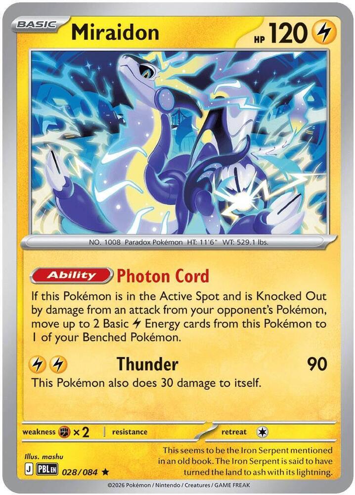 Miraidon 028/084 (ME05: Pitch Black)  - Holofoil