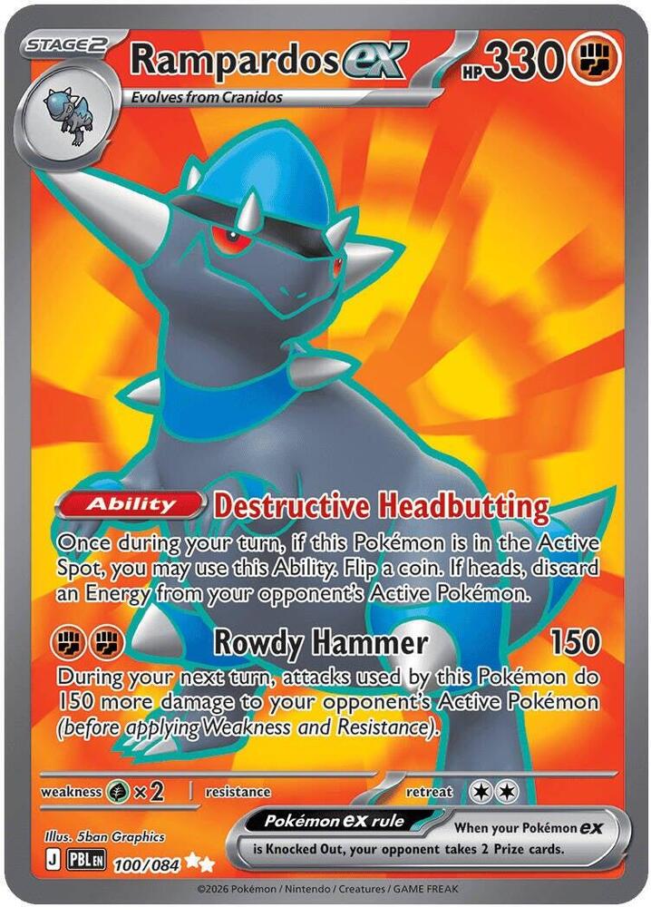 Rampardos ex 100 084 100/084 (ME05: Pitch Black)  - Holofoil