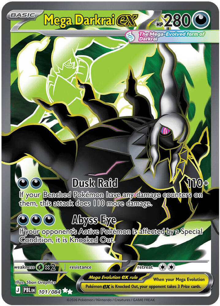 Mega Darkrai ex 101 084 101/084 (ME05: Pitch Black)  - Holofoil