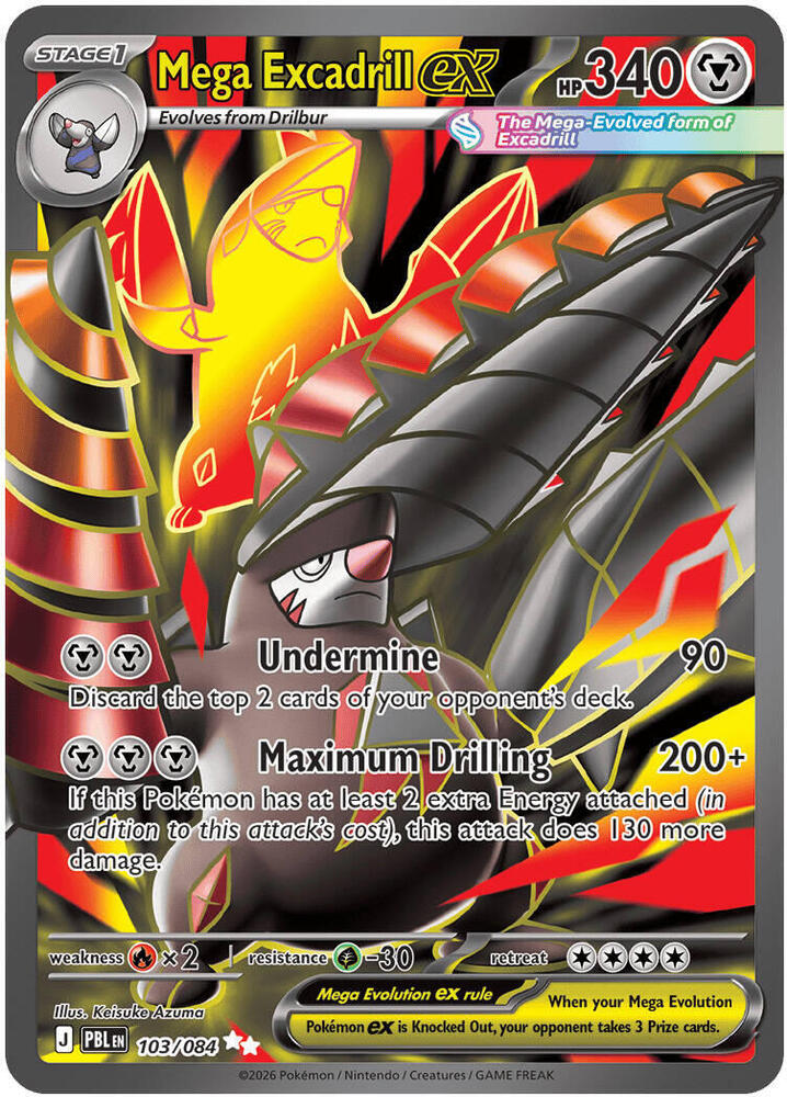Mega Excadrill ex 103 084 103/084 (ME05: Pitch Black)  - Holofoil