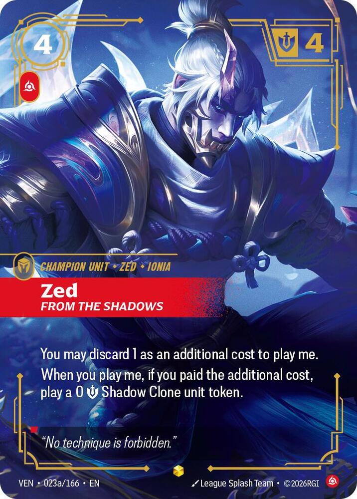 Zed - From the Shadows 023a/166 (Vendetta)  - Foil