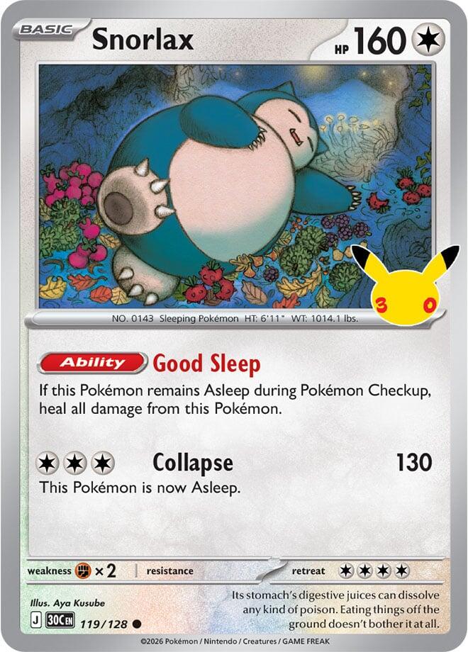 Snorlax 119/128 (ME: 30th Celebration)  - Holofoil