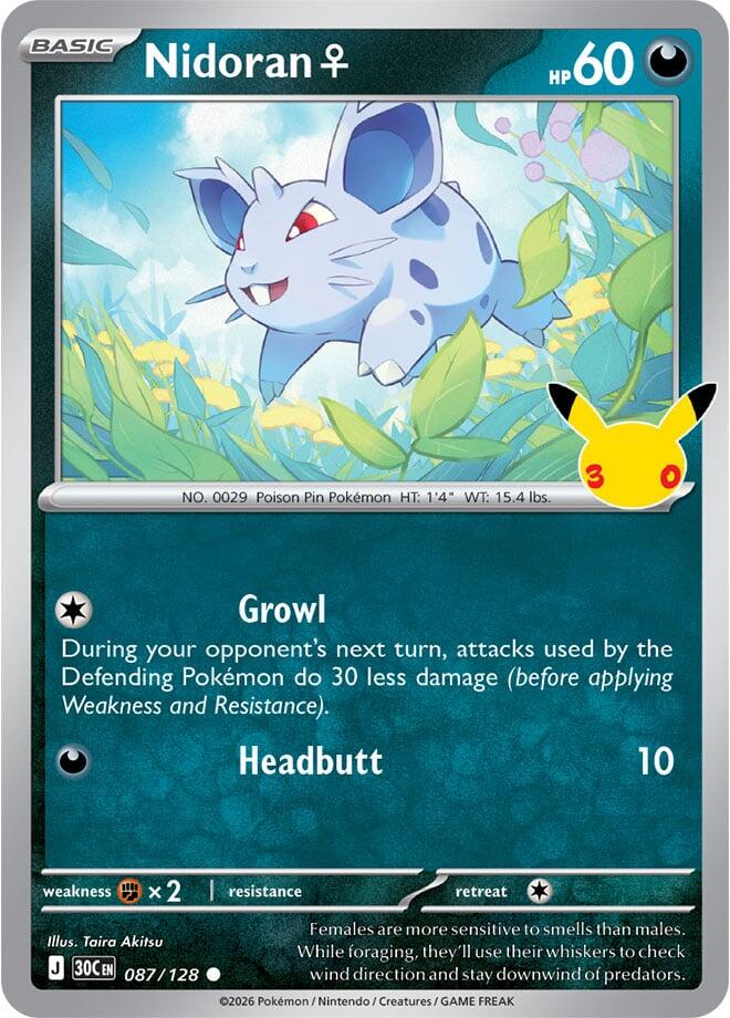 Nidoran F 087/128 (ME: 30th Celebration)  - Holofoil