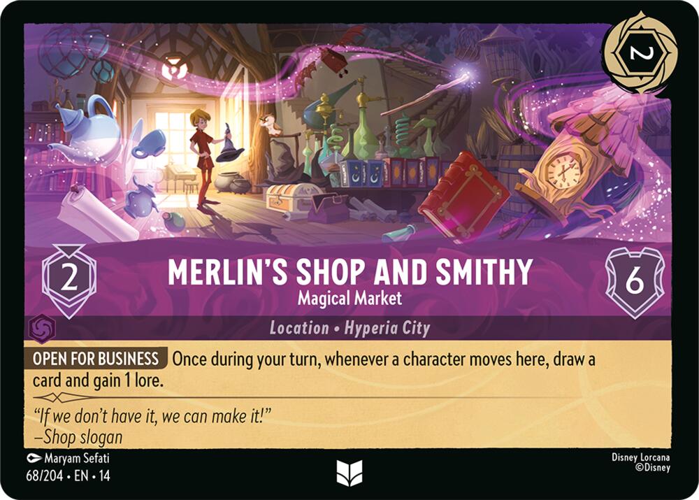Merlin's Shop and Smithy, Magical Market 68/204 (Hyperia City)  - Cold Foil