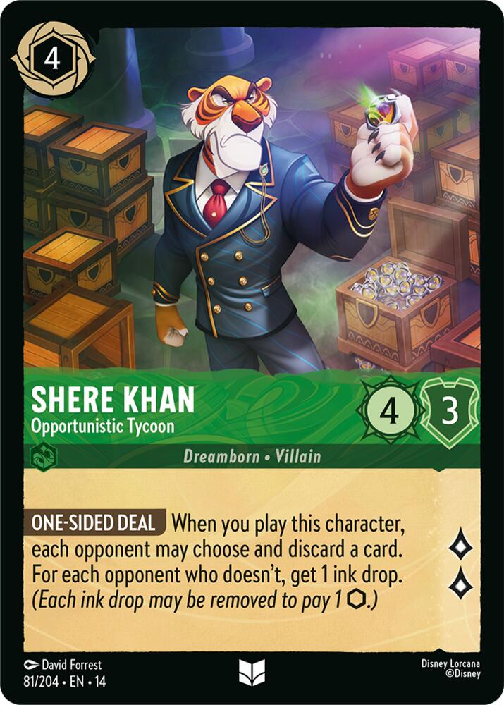 Shere Khan, Opportunistic Tycoon 81/204 (Hyperia City)  - Cold Foil