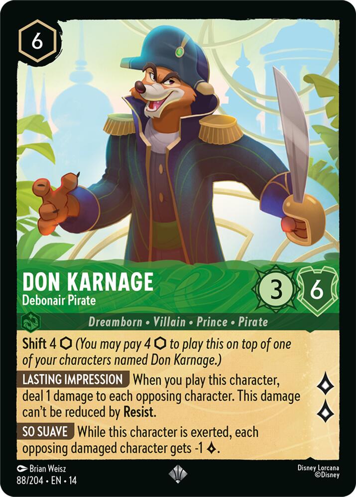 Don Karnage, Debonair Pirate 88/204 (Hyperia City)  - Cold Foil