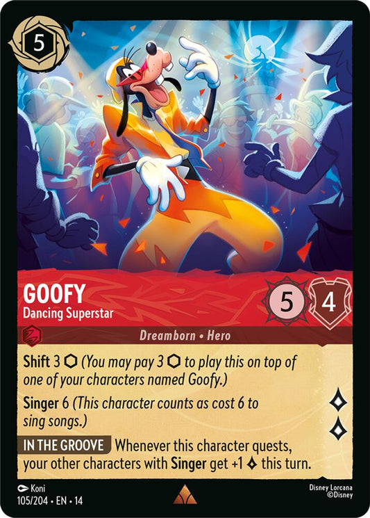 Goofy, Dancing Superstar 105/204 (Hyperia City)  - Cold Foil