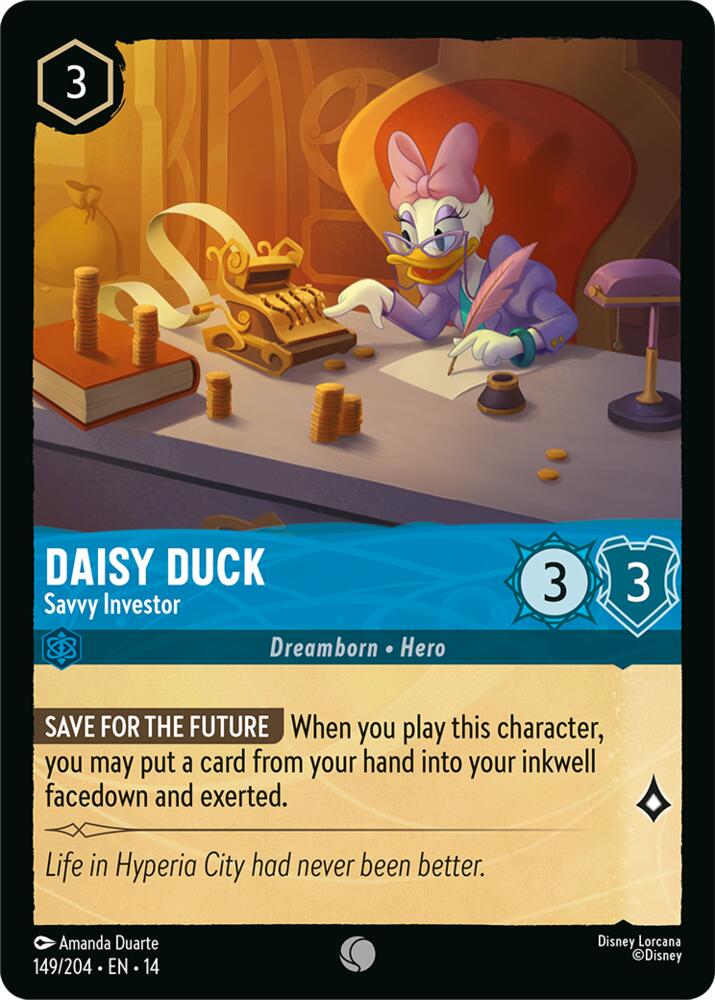 Daisy Duck, Savvy Investor 149/204 (Hyperia City)  - Cold Foil