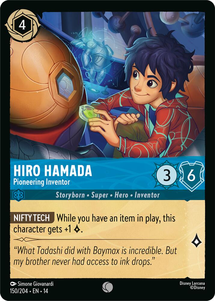 Hiro Hamada, Pioneering Inventor 150/204 (Hyperia City)  - Cold Foil